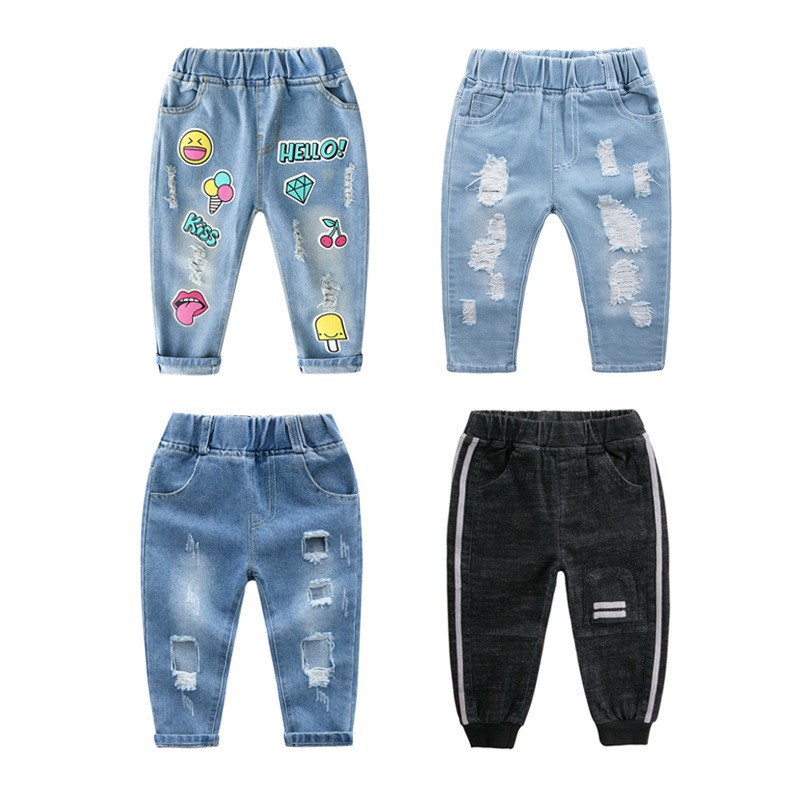 kids blue ripped jeans