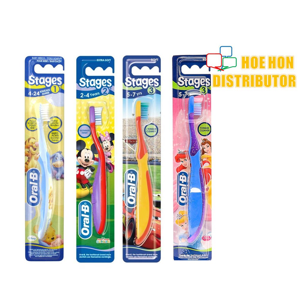 Oral-B Stages 1, 2, 3 Baby / Kid Disney Junior Toothbrush 4 Month To 7 ...