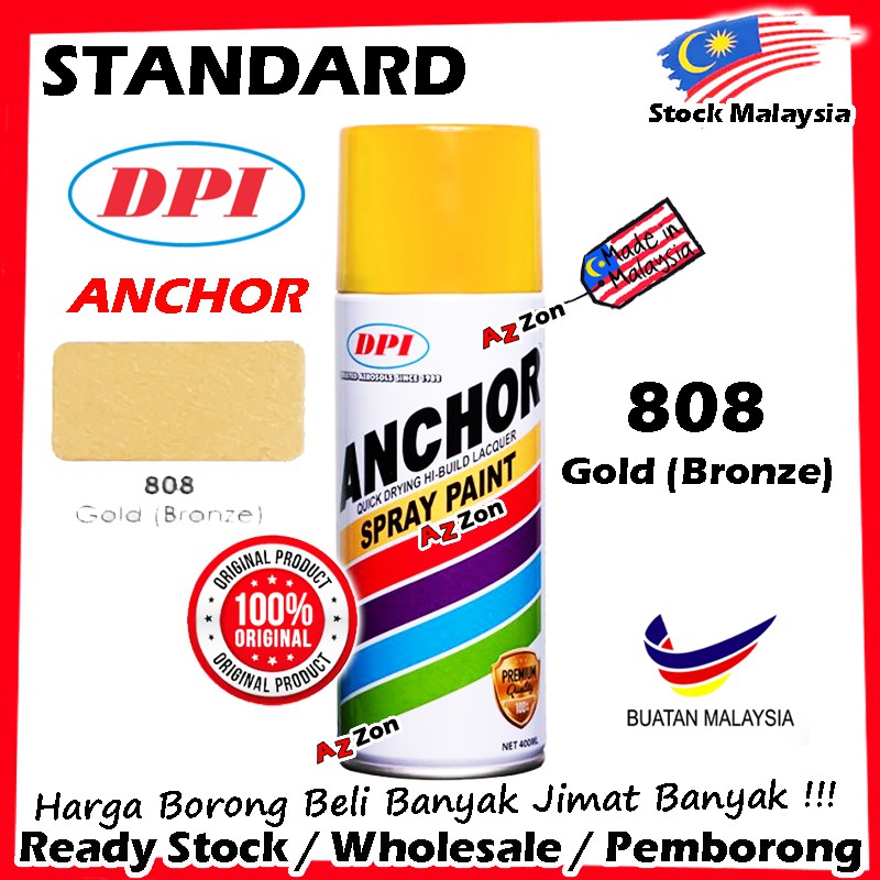ANCHOR Spray Paint 100% Premium Quality - 808 Gold (Bronze)