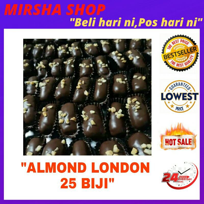 London 50 biji harga almond Kedai Biskut