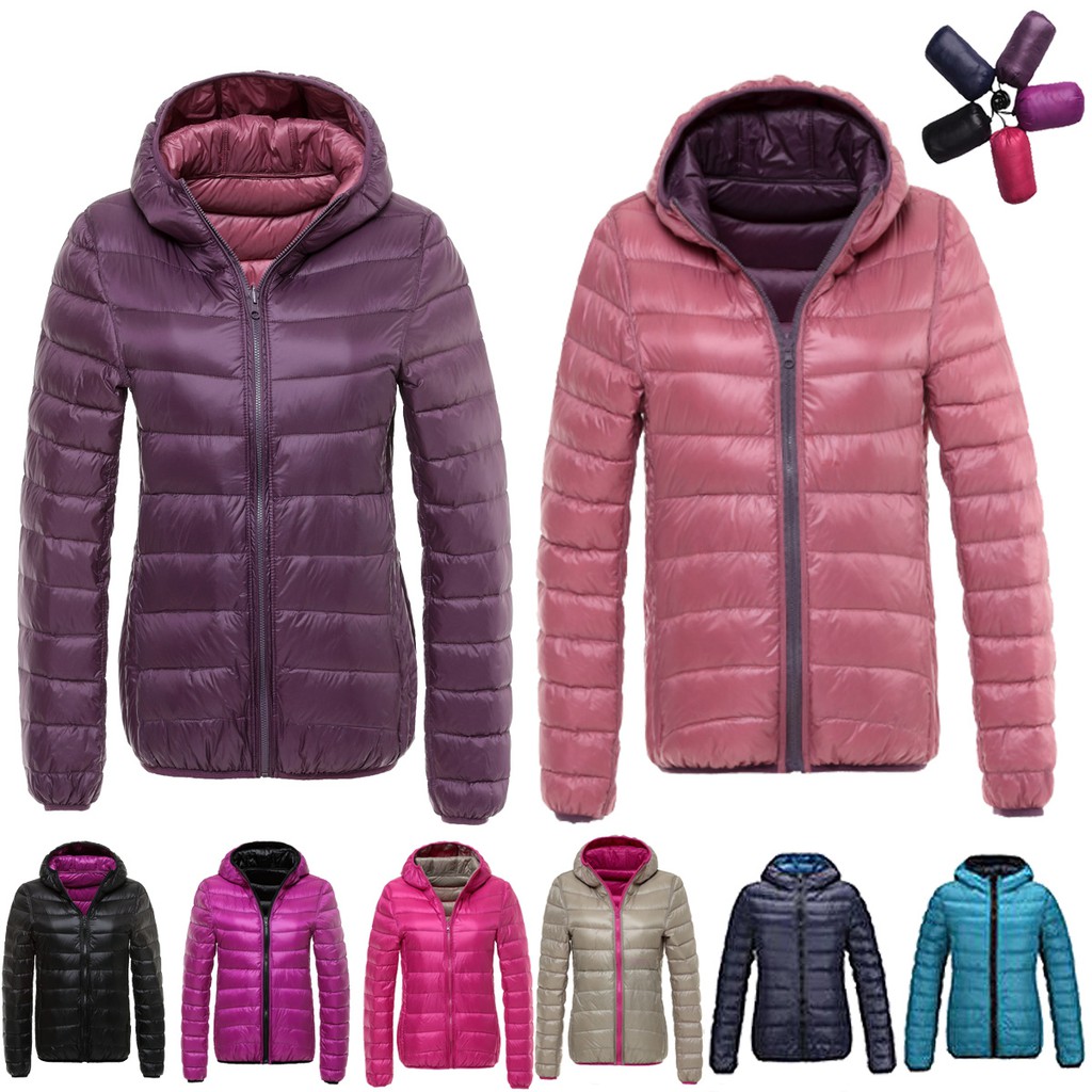 New Women/'s Reversible Ultralight 90/% Down Puffer Parka Jacket coat Outdoor