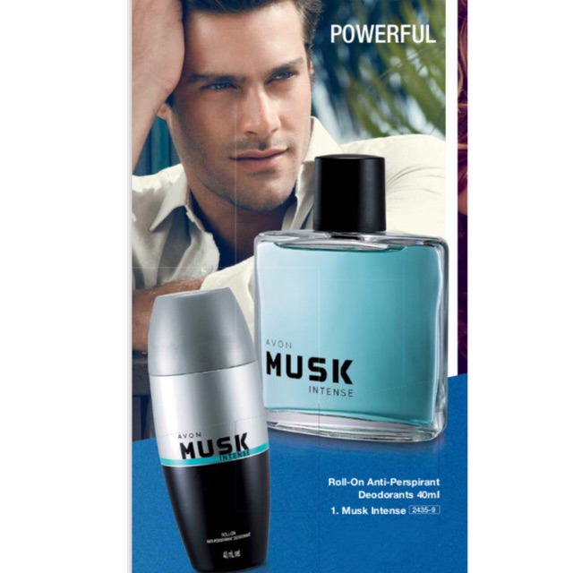 Avon Musk Intense Spray 75ml + Roll On 40ml
