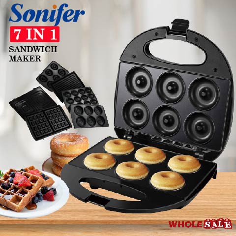 SONIFER 7 In 1 Electric Sandwich Maker Waffle Maker Breakfast Machine SF-6054