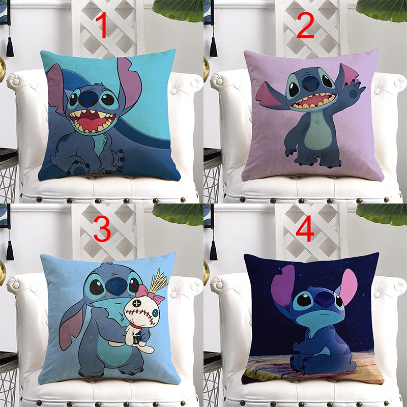 Modern Artist Living Decoration Pillowcase Cute Cartoon Lilo Stitch Creative Colorful Sofa Cushion Cover