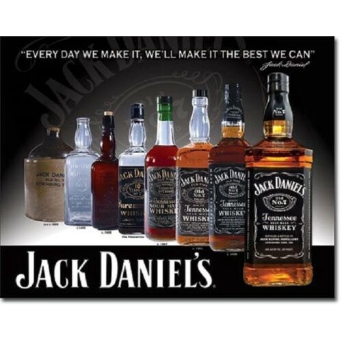 Jack Daniels Bottle Whiskey History Retro Bar Man Cave Wall Decor