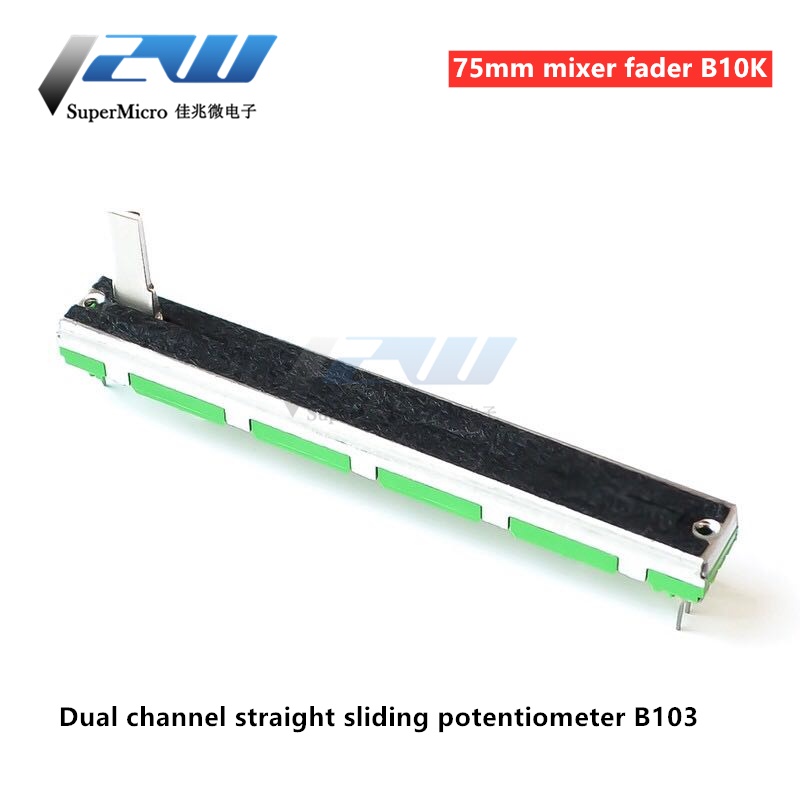 Potentiometer Resistor B103 10K Ohm, Linear Dual Channel Slide