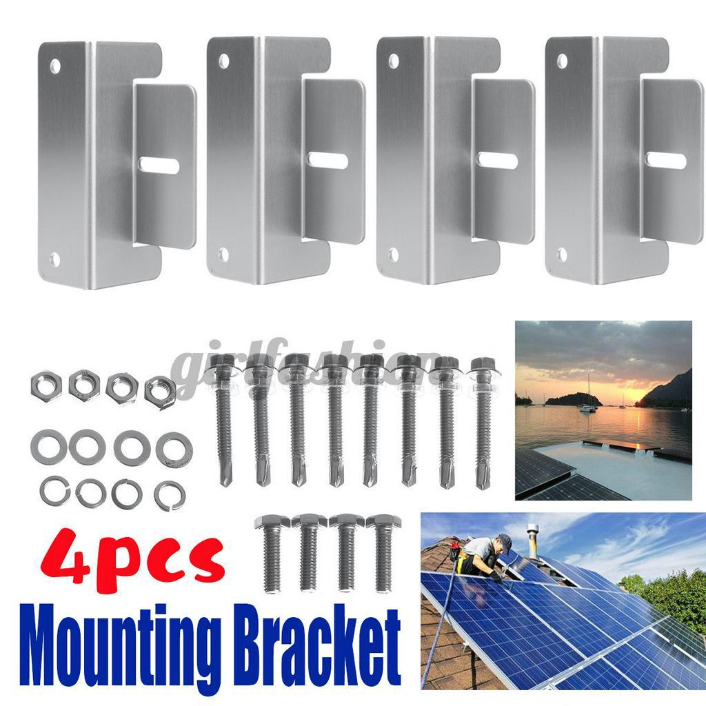 Details about   4Pcs Aluminium Solar Panel Mounting Z Bracket Fixing Set For Flat Roof motorhome 