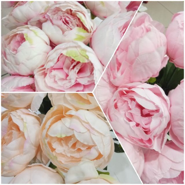 Bunga Hiasan Murah - Artificial Flower 1 head silk peony high quality bunga ros gubahan hantaran kahwin