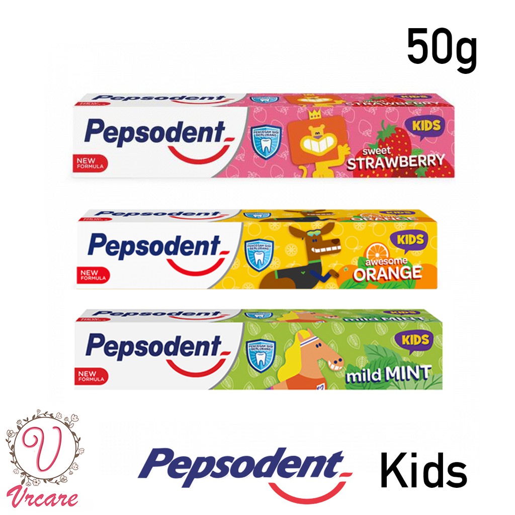 Pepsodent ToothPaste Kids 50g Mint , Strawberry & Orange Ready stock