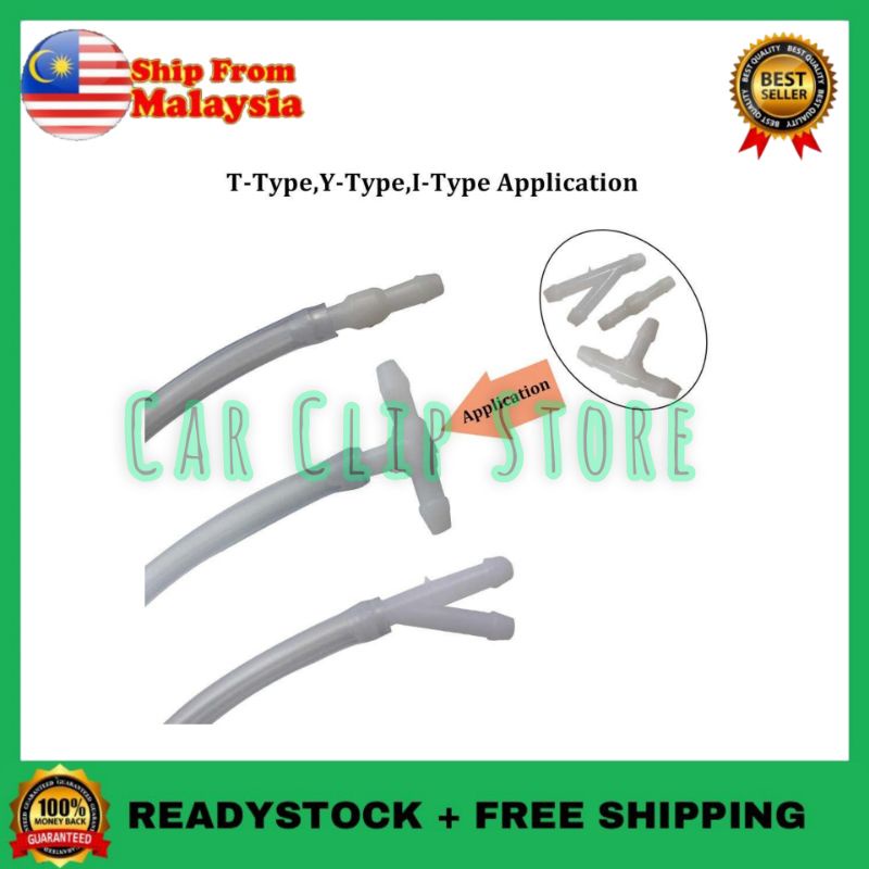 Windshield Washer Nozzles Splitter Hose T/Y/I Type Hose Connector White