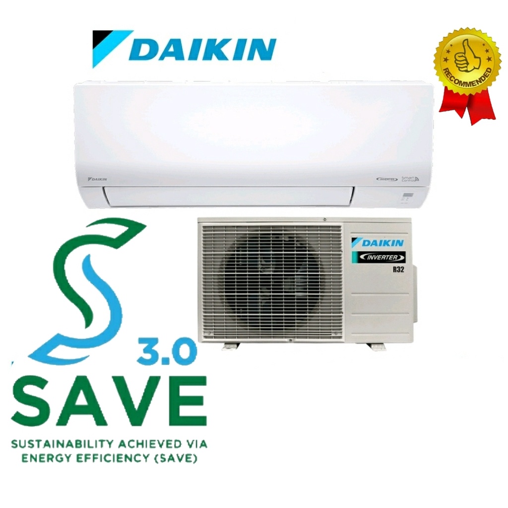 DAIKIN R32 1.0HP Inverter Air Conditioner FTKF25BV1MF PENGHAWA DINGIN