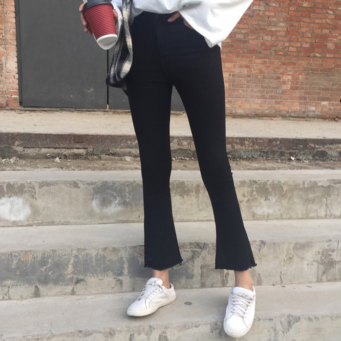 Zuoan Korean High Waist Stretch Jeans Women Denim Pants Long Pants ...