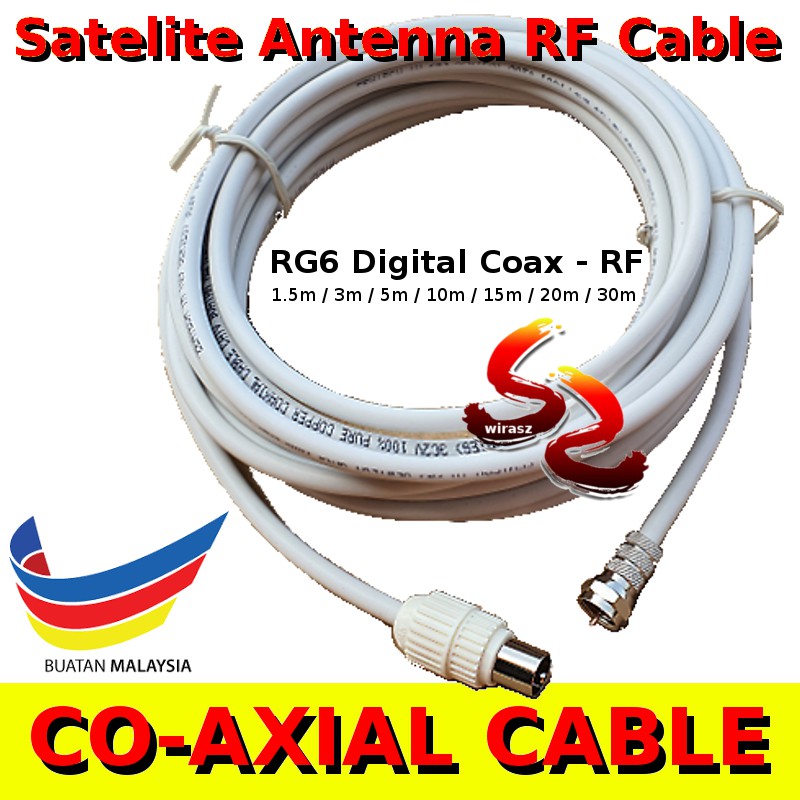 CUSTOM MADE 100% FULL COPPER RG6 to RF (male) Digital Signal Cable Set Coaxial AV Satellite Antenna Extension TV DVB T2