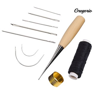 Leather Needles Sewing Stitching  Needle Thread Thimble Shoe Repair Tool 