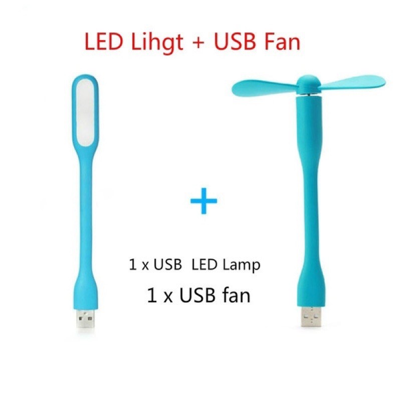 Mini flexible flexible USB Fan and USB LED light USB gadget hand fan night light for laptop mobile power PC