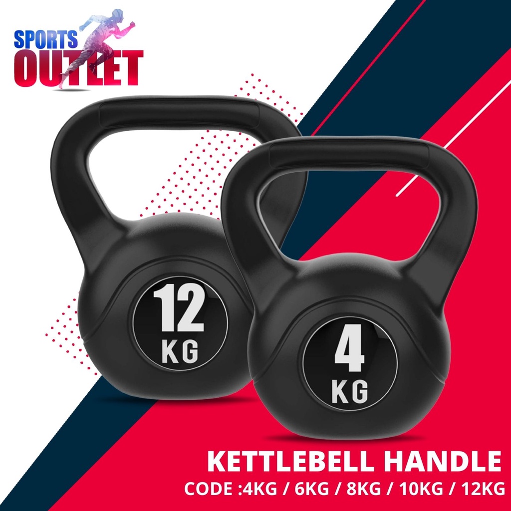 Vinyl KettleBell Dumbbell Kettle Weight 3kg 4kg 6kg 8kg Home Fitness Gym Sport K 