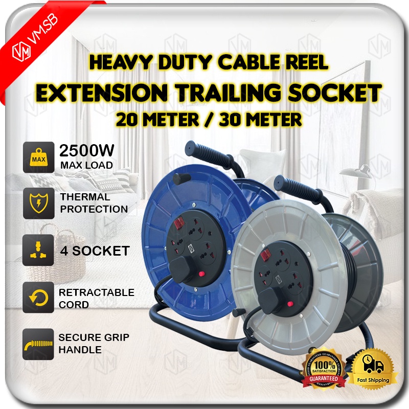Extension Plug 4 Gang Universal Trailing Socket Heavy Duty Socket Cord ...