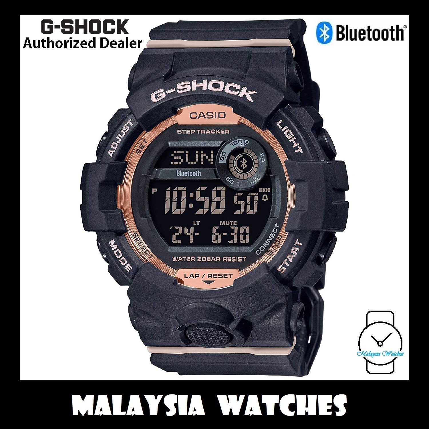 Official Warranty Casio G Shock Gmd B800 1 G Squad Step Tracker Bluetooth Black Rose Gold Watch Gmdb800 Gmd B800 Shopee Malaysia