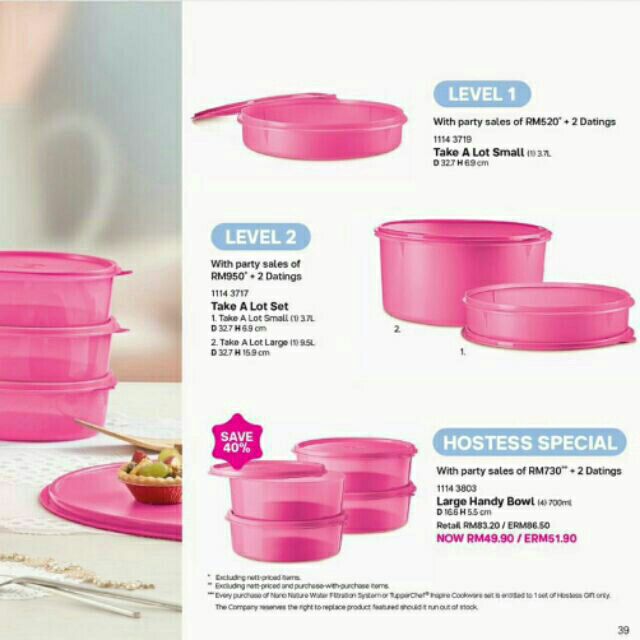 Tupperware Take A Lot Set 3.7L 1pcs