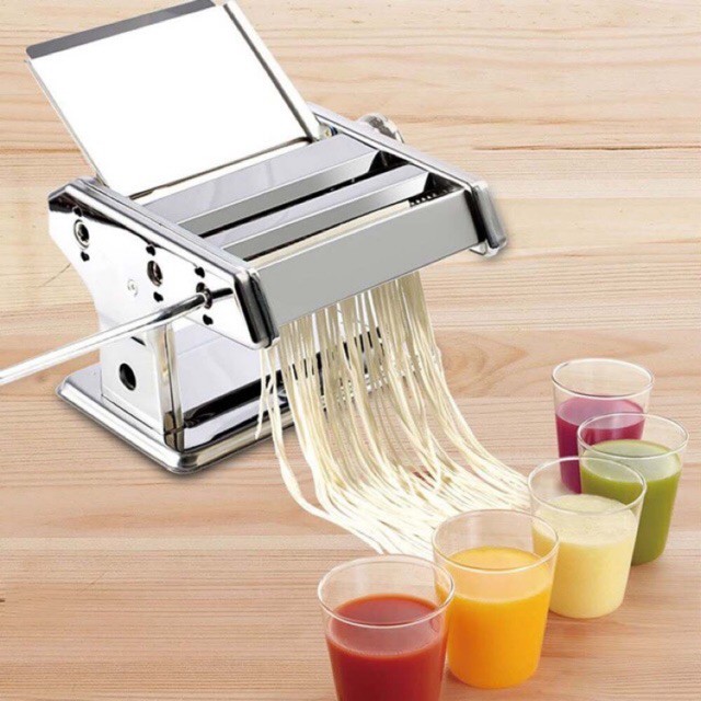 3-Blade Stainless Steel Pasta Making Machine Manual Noodle Maker Spaghetti