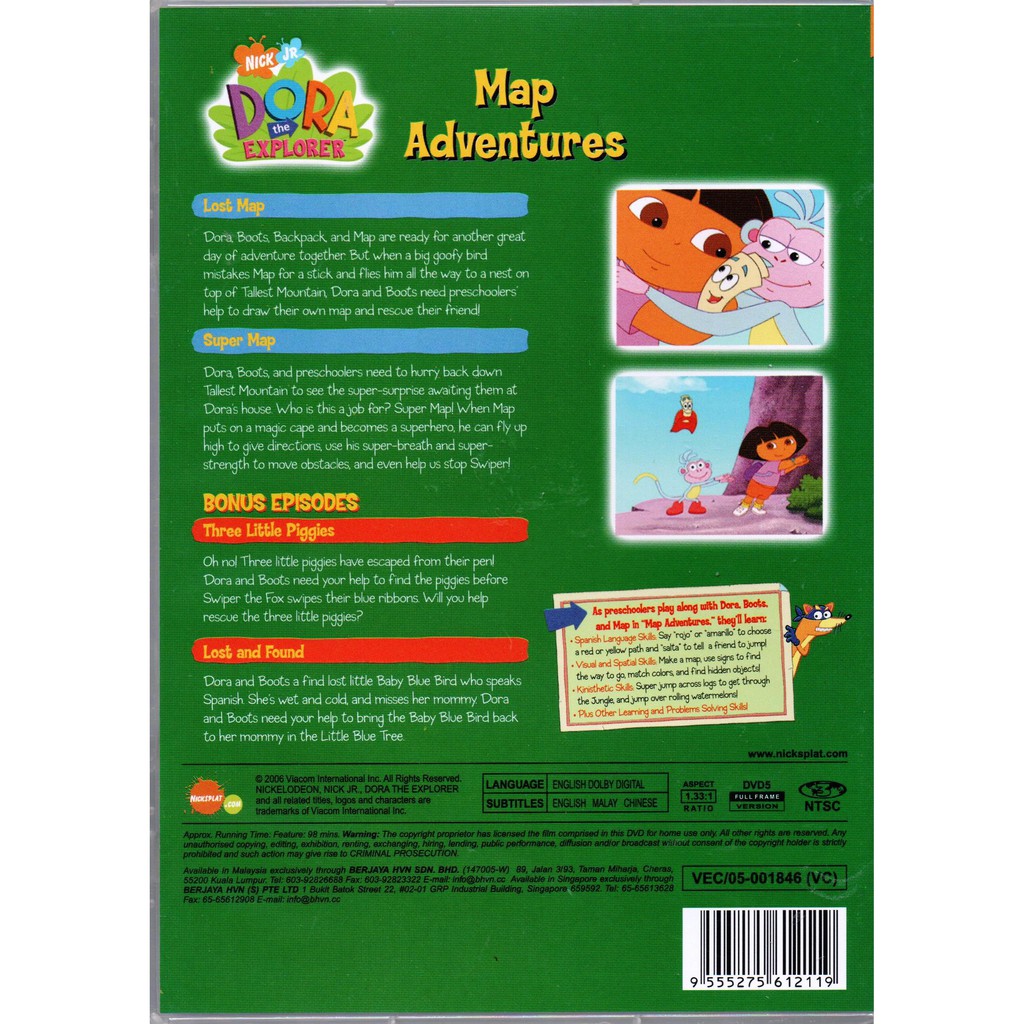 Nickelodeon Cartoon Dvd Dora The Explorer Map Adventures Shopee Malaysia