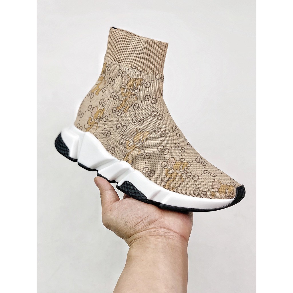 tan balenciaga sock shoes