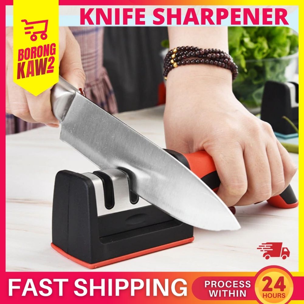 3 in 1 Kitchen Knife Sharpener Tungsten Steel 3 Stage Sharpening ...