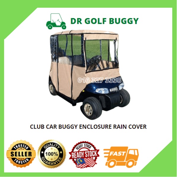 GOLF CART/GOLF BUGGY ENCLOSURE RAIN COVER, ALL WEATHER DELUXE 4SIDED