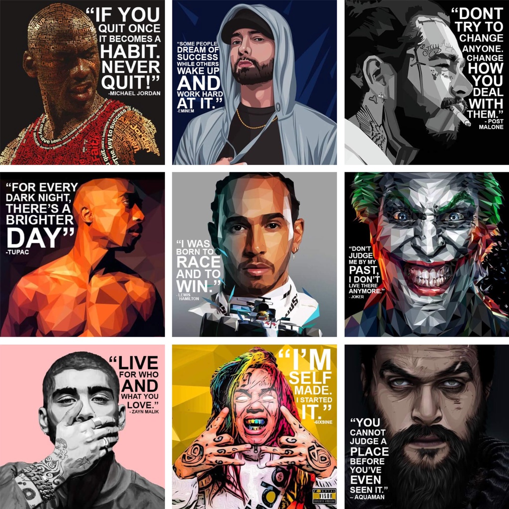 Fridge Magnet Michael Jordan, Eminem, Post Malone, Tupac, L. Hamilton, Joker, Zayn Malik, 6ix9ine, Aquaman