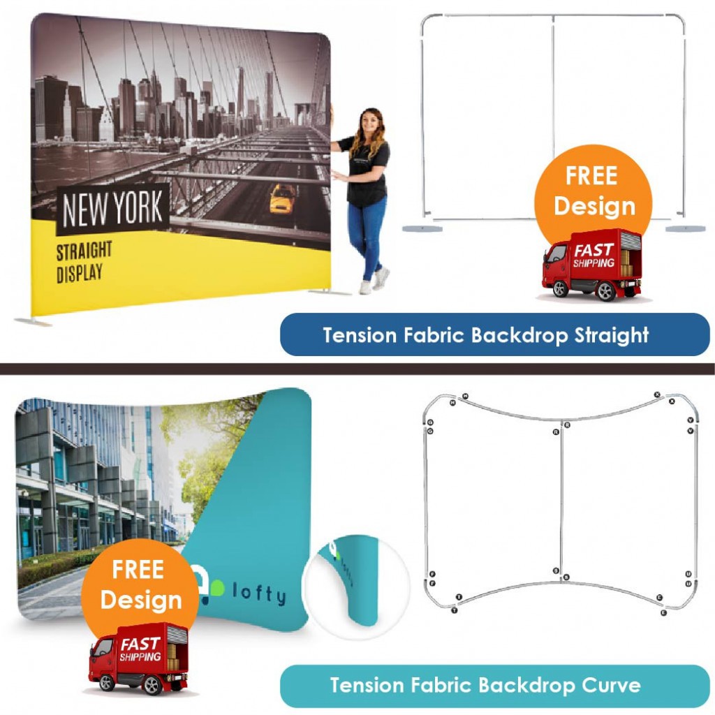 Tension Fabric Backdrop Straight / Curve (FREE Design) | Shopee Malaysia