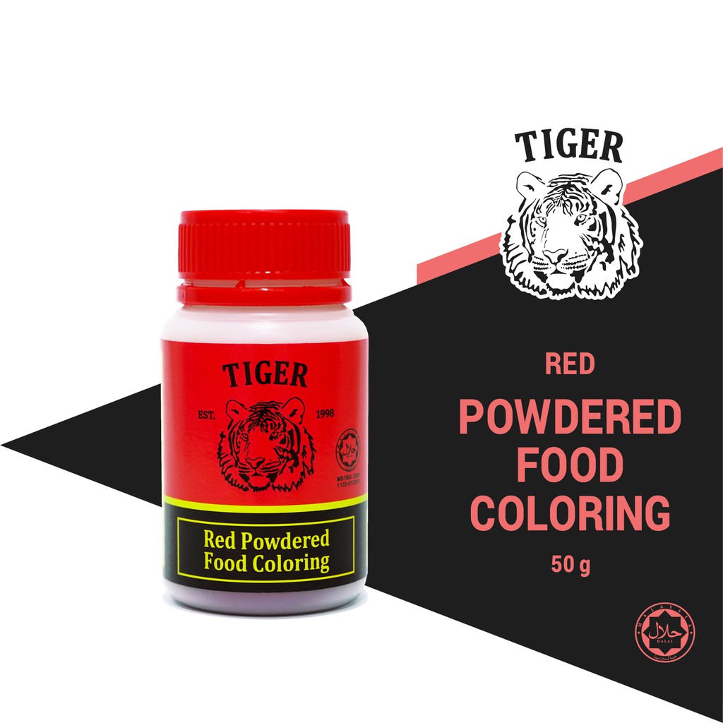 Buy Tiger Red Powdered Food Coloring Bright Red 50g Serbuk Pewarna Makanan Merah Cerah Halal 食用级红色粉 Seetracker Malaysia