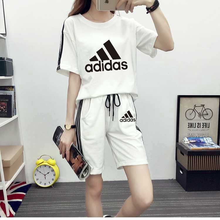 womens adidas shorts set