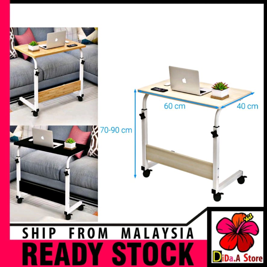 Meja Komputer Meja Notebook Boleh Laras Tinggi Rendah / Meja Study / Meja Buku Laptop / Meja Minum Meja Makan Keluarga