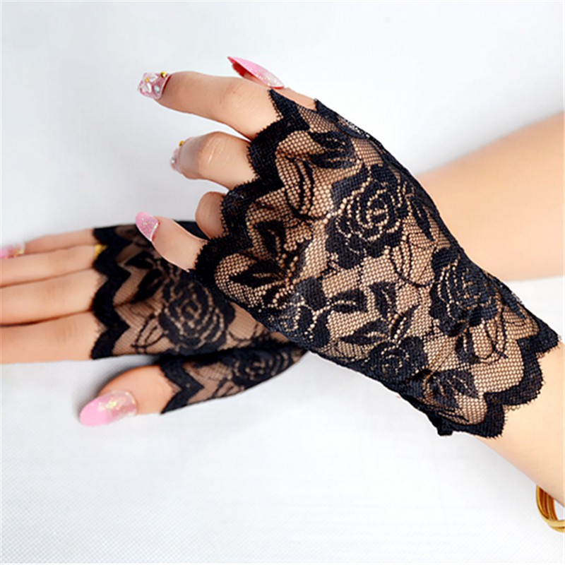 half finger lace gloves