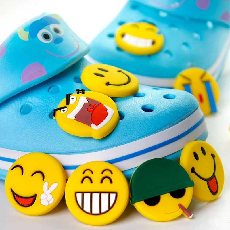 10 Pcs A Lot Pvc Emoji Shoe Decorations Shoes Charms Crocs