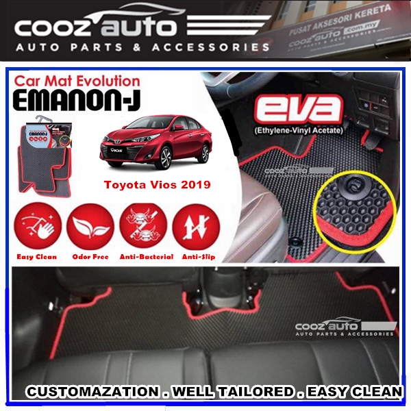 Toyota Vios 2019 Emanon J Eva Car Floor Mats Waterproof Carpet