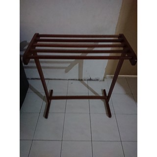 WOOD HANGER WOODEN TOWEL RACKS RAK  TUALA KAYU  SMALL 