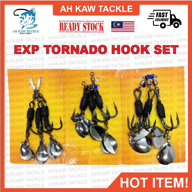 EXP Tornado Hook Set 3pcs Fishing Hook Casting Hook Soft Frog Hook Mata