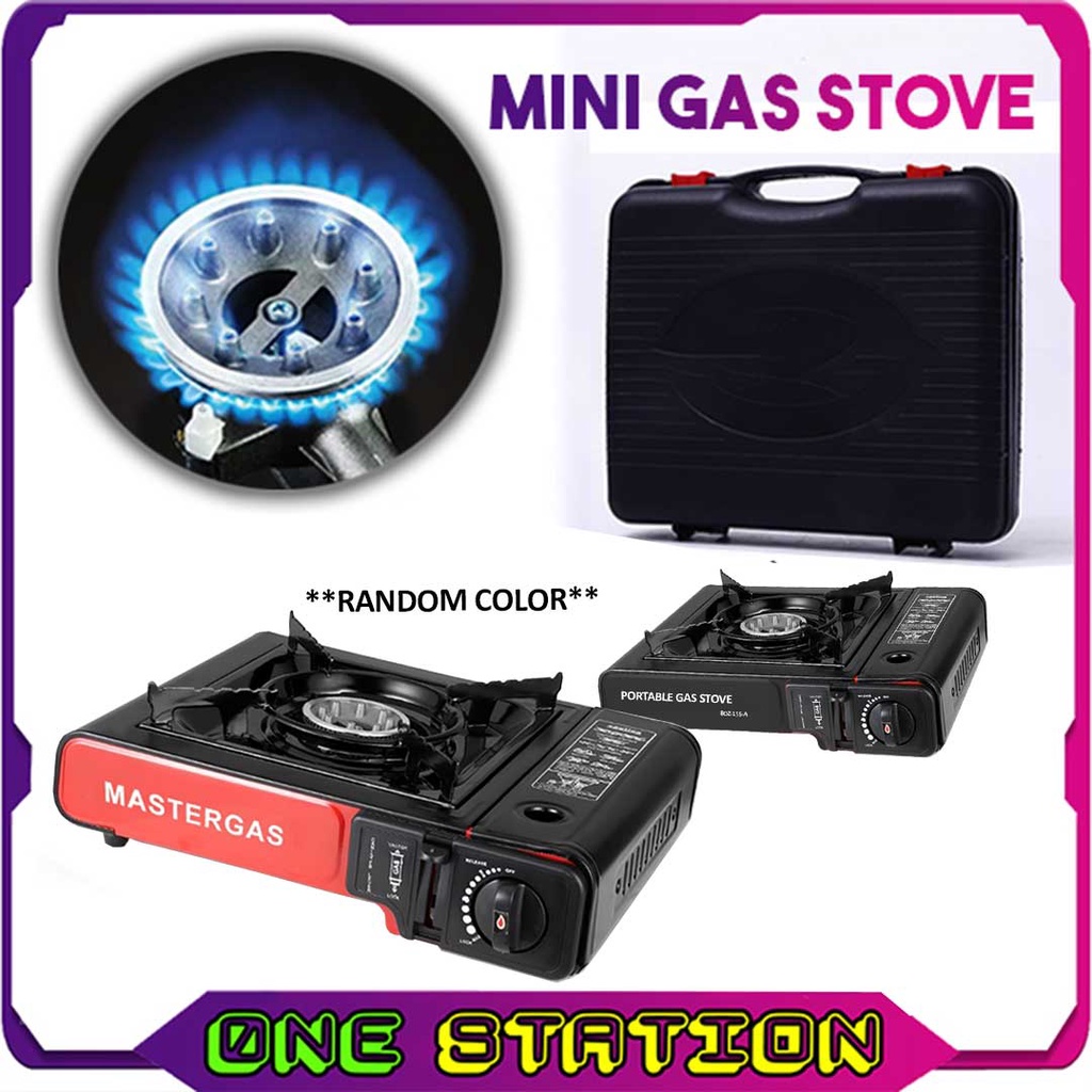 RANDOM Outdoor Mini Stove Portable Butane Gas Burner with Carrying Case