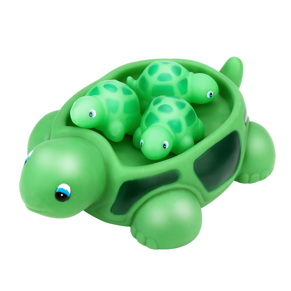 Shrilling Rubber Cute Sea Turtle Family Bathtub Pals Floating Bath Tub Toy