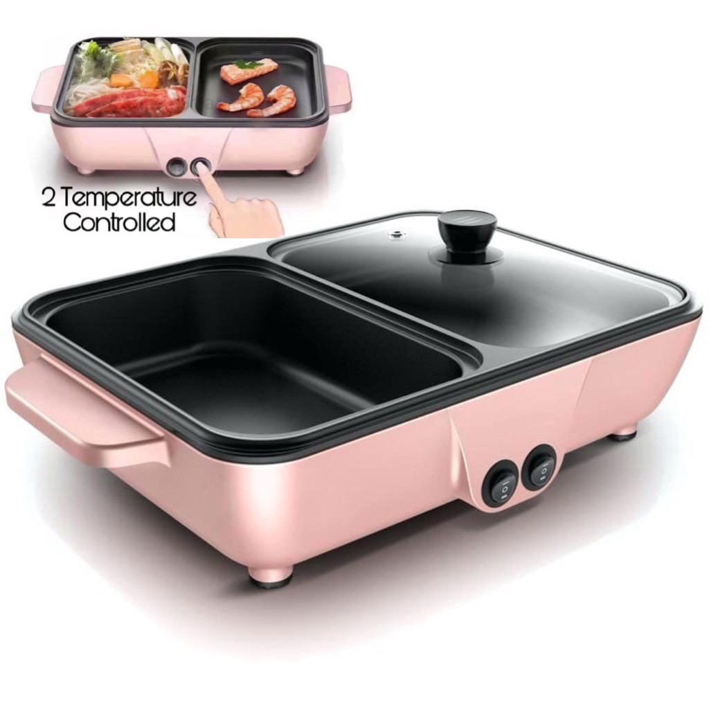 Teppanyaki Electric BBQ Grill Pan Steamboat Hot Pot Shabu Shabu BBQ Hotpot Pangrill