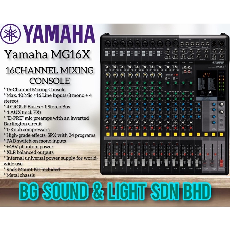 YAMAHA MG16X 16CHANNEL MIXING CONSOLE ( MG-16X / MG 16X / MG-16 / MG16 ...