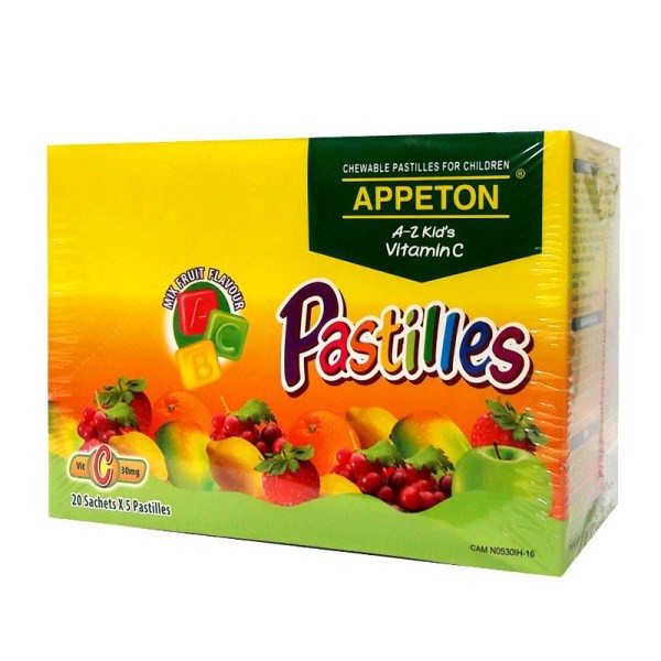 [BOX] APPETON PASTILLES A-Z KIDS VITAMIN C 30MG (MIX FRUIT FLAVOUR ...