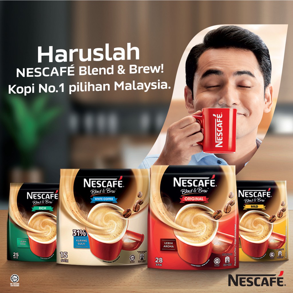 Nescafe Blend & Brew Mild 3 In 1 Original / Rich / Mild 19g X 25's ...