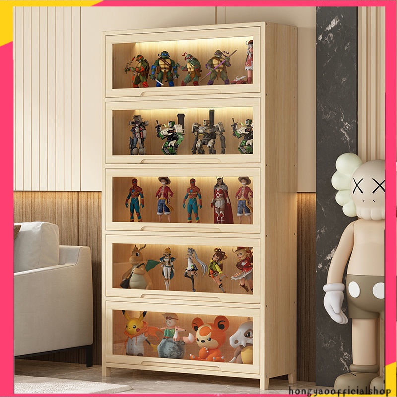 Hand made LEGO display solid wood bookcase household toy