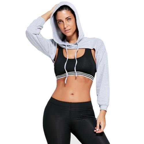 open front cropped hoodie