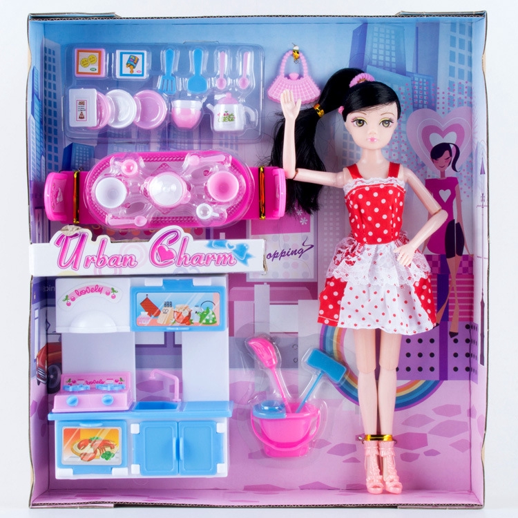 kitchen barbie doll set