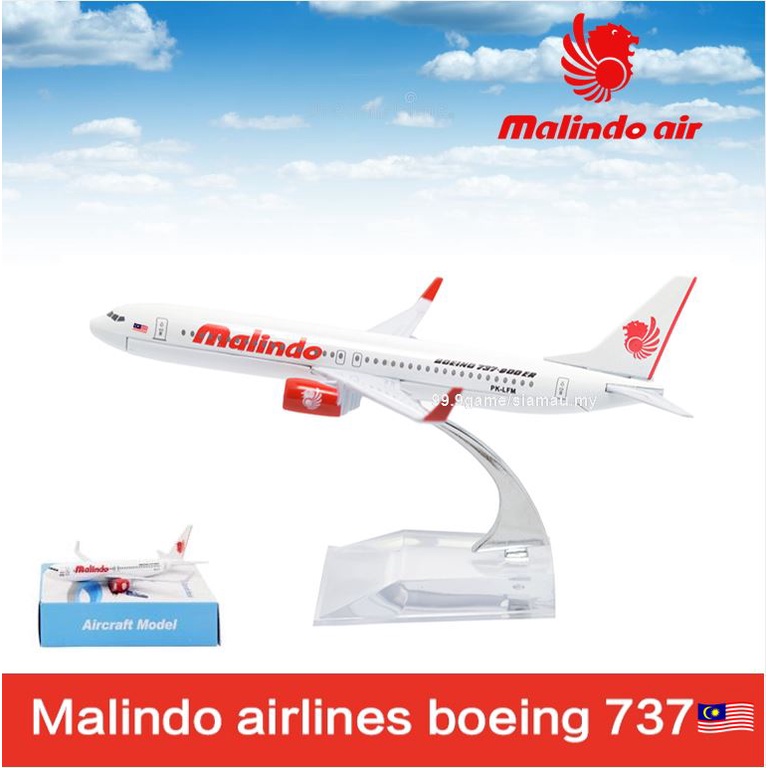 16cm Malindo Airlines Plane Model Boeing 737 Metal Diecast Aviation Model B737 Airways Airplane Model Scale Toys Gifts 1