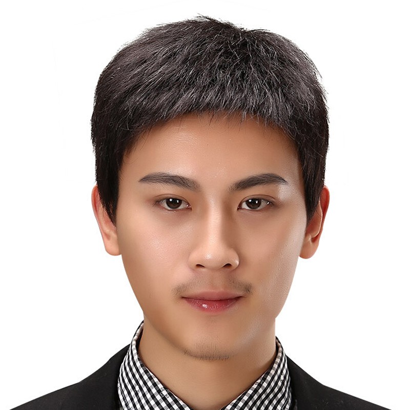 Wig Male Real Hair Male Board Inch Hair Natural Black Men S Wig