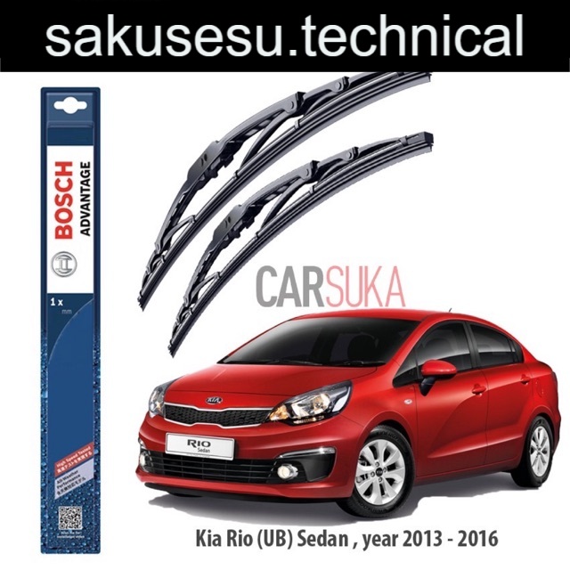 Bosch Advantage Wiper Blade Set For Kia Rio Sedan Ub Year 2013 2016 26 16 Shopee Malaysia